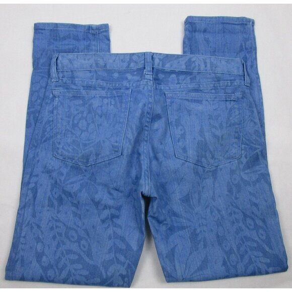 J Crew Jeans Womens Size 28 Toothpick Ankle Skinny Printed Floral Blue - Picture 3 of 4